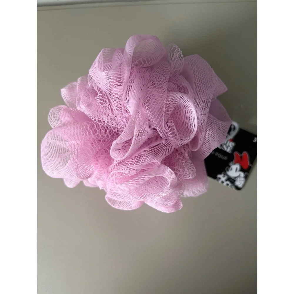 Disney Minnie Mouse Pink Mesh Bath Pouf Loofah Kids Shower Sponge New with Tags